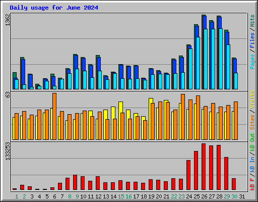 Daily usage for June 2024