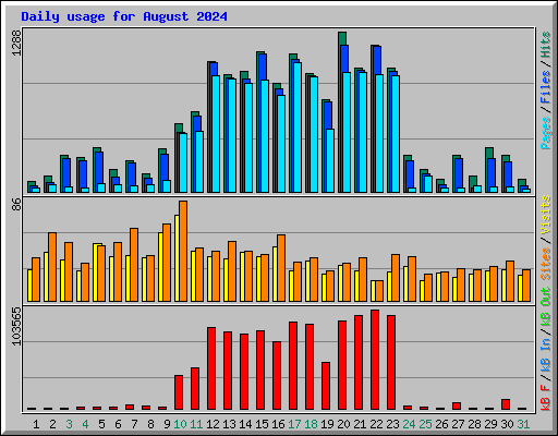 Daily usage for August 2024