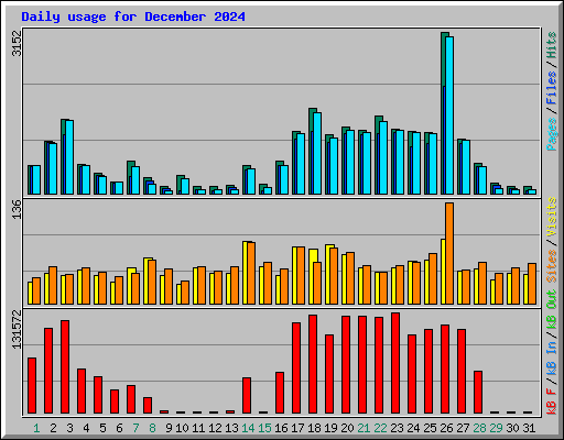 Daily usage for December 2024