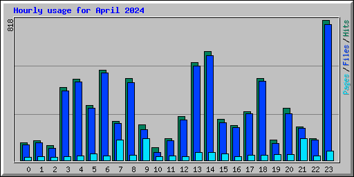 Hourly usage for April 2024